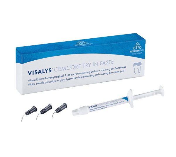 Visalys® CemCore Try In Paste 1,4 ml Spritze opaque, 5 Applikationskanülen