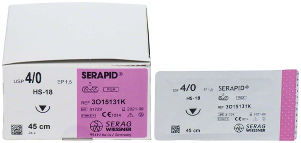 SERAPID® 24 Stück farblos, 0,45 m, HS-18, Stärke 4/0