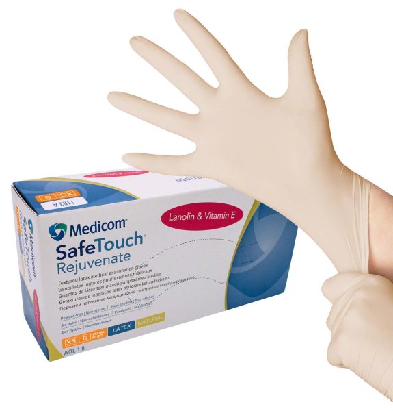 Medicom® SafeTouch® Rejuvenate Latex-Handschuhe 100 Stück puderfrei, natural, XS