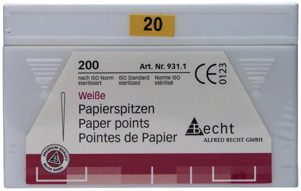 Papierspitzen weiß 200 Stück ISO 020