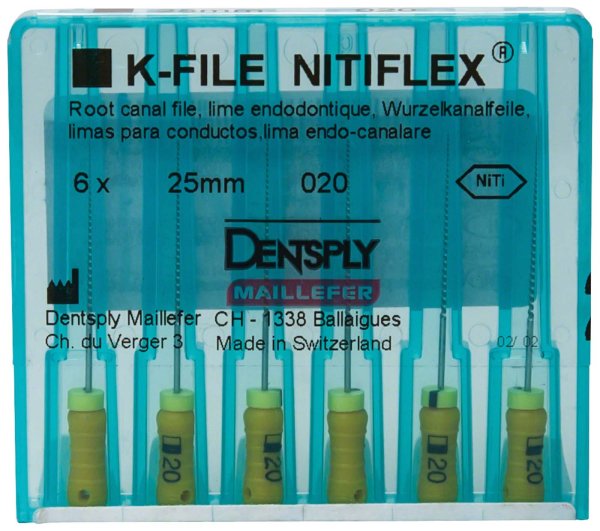 File NiTiflex 6 Stück 25 mm ISO 020