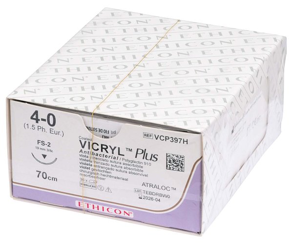 VICRYL™ Plus 36 Stück violett, 70 cm, FS2, USP 4-0, Stärke 1,5