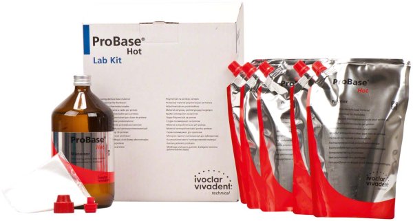 ProBase® Hot **Lab Kit** 5 x 500 g Pulver pink V, 1 Liter Monomer, Zubehör