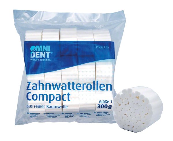 Zahnwatterollen Compact 300 g Ø 8 mm, Größe 1