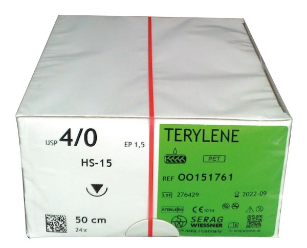 TERYLENE 24 Nadeln grün, 50 cm, HS-15, Stärke 4/0
