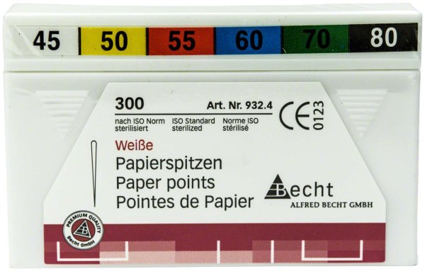 Papierspitzen weiß 300 Stück ISO 045-080