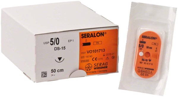 SERALON® 24 Nadeln blau, 0,5 m, DS-15, Stärke 5/0