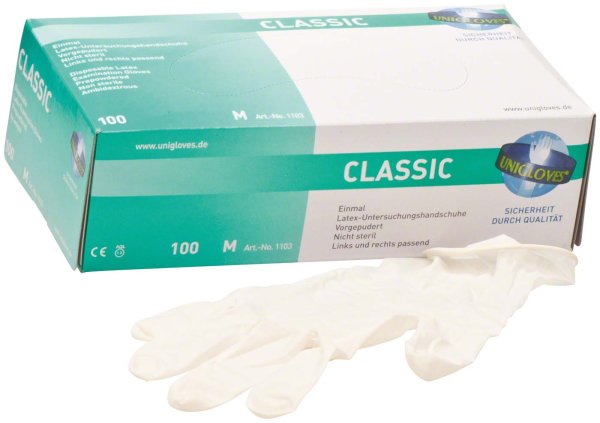 CLASSIC® 100 Stück gepudert, naturlatex, M
