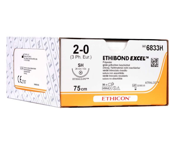 ETHIBOND EXCEL 36 Stück grün, 45 cm, FS2, USP 5-0, Stärke 1