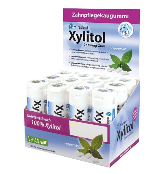 Xylitol Chewing Gum **Display** 12 x 30 Stück Pfefferminz