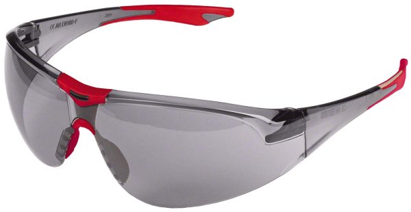 KKD® ANTI-FOG Patienten-Schutzbrille NEW-STYLE Fassung rot, Scheibe rauchgrau