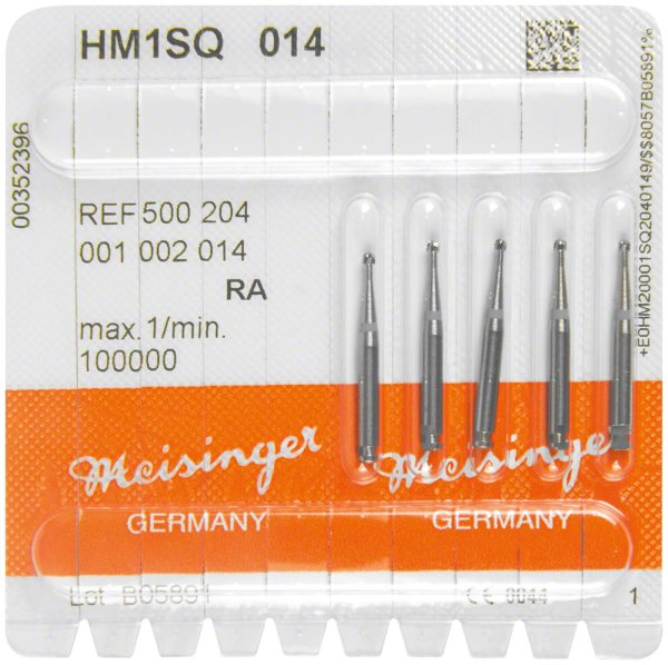 HM-Bohrer 1SQ 5 Stück schnittfr. Verz. Querhieb, RA, blau, Figur 001, ISO 014
