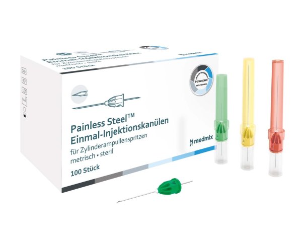Painless Steel® Einmal-Injektionskanülen 100 Stück rot, G25 0,5 x 42 mm