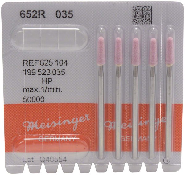 Keramische Schleifer 652 5 Stück rosa mittel, HP, Figur 199, 10,5 mm, ISO 035