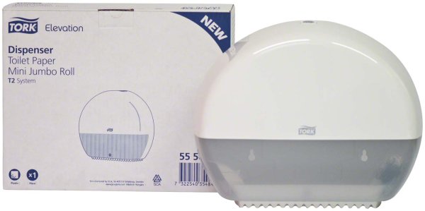 TORK® Toilettenpapierspender Elevation T2 Mini Jumbo, Kunststoff, weiß