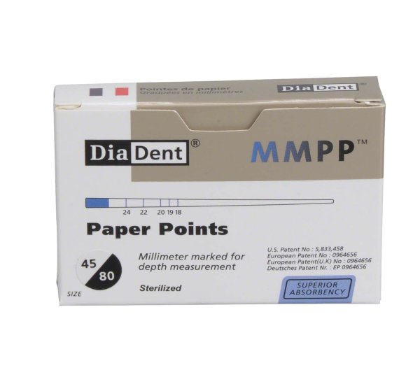 DiaDent® Papierspitzen 200 Stück ISO 045-080