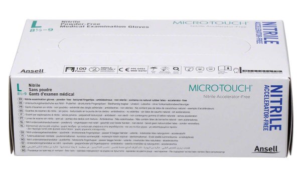 MICRO-TOUCH® Nitrile Accelerator-Free 100 Stück puderfrei, blau, L