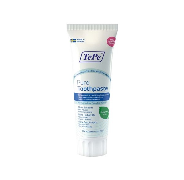 TePe® Pure Zahnpasta **Tube** 75 ml ohne Geschmack