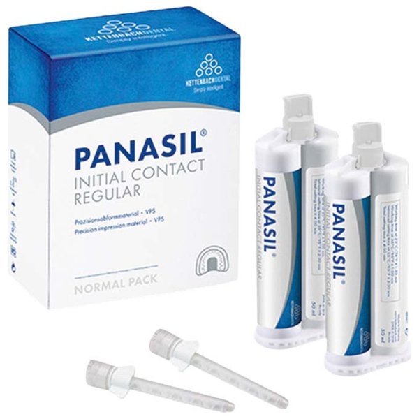 Panasil® initial contact Regular **Normalpackung** 2 x 50 ml Doppelkartusche Regular, 6 Mischkanülen