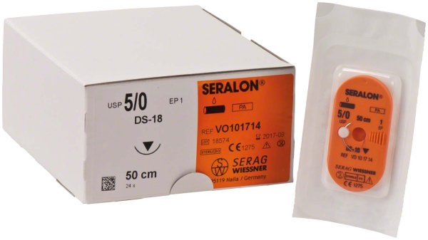SERALON® 24 Nadeln blau, 0,75 m, HS-15, Stärke 4/0