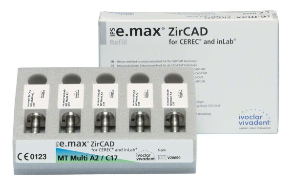 IPS e.max ZirCAD MT Multi for CEREC/inLab 5 Stück Gr. C17 A2