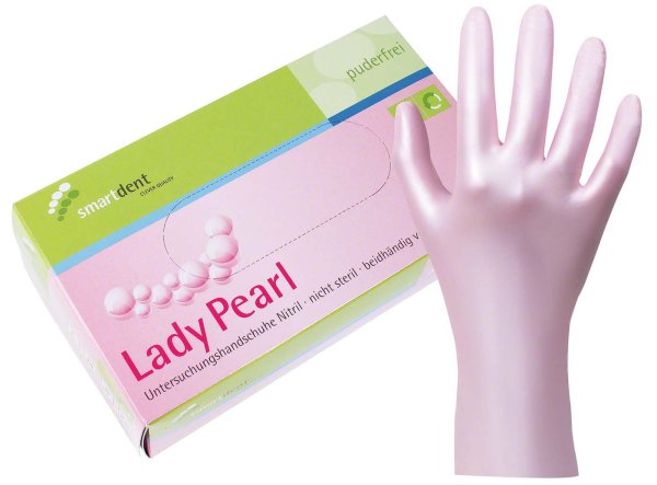 smart Lady Pearl Nitrilhandschuhe 100 Stück puderfrei, perlmutt rosa, S