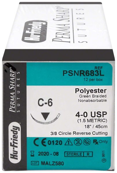Nahtmaterial 12 Stück Polypropylene 4-0NA/C