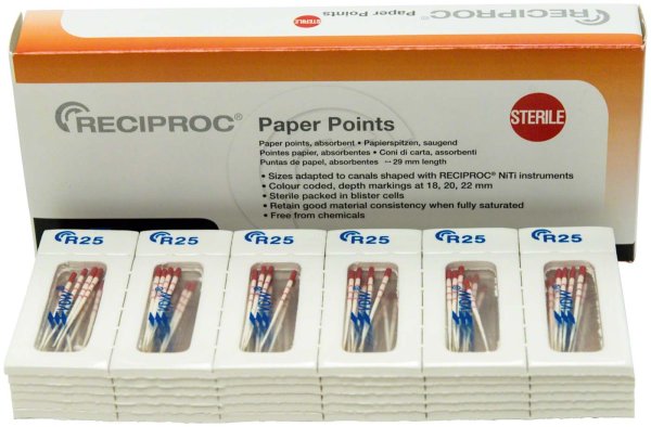 RECIPROC® Papierspitzen 144 Stück ISO 025