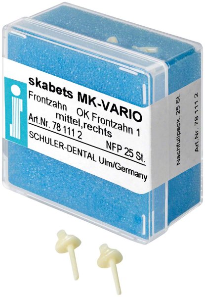 skabets MK-VARIO **Nachfüllpackung** 25 Stück Oberkiefer Frontzahn 1 mittel rechts