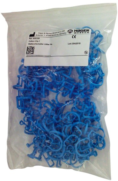 Cotton Clip 100 Stück blau, Kunststoff