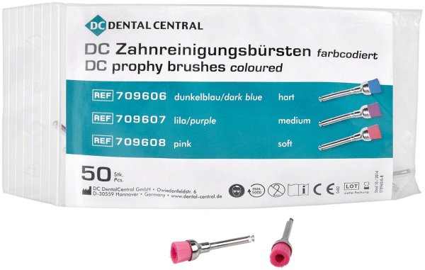 DC Zahnreinigungsbürsten 50 Stück pink, soft