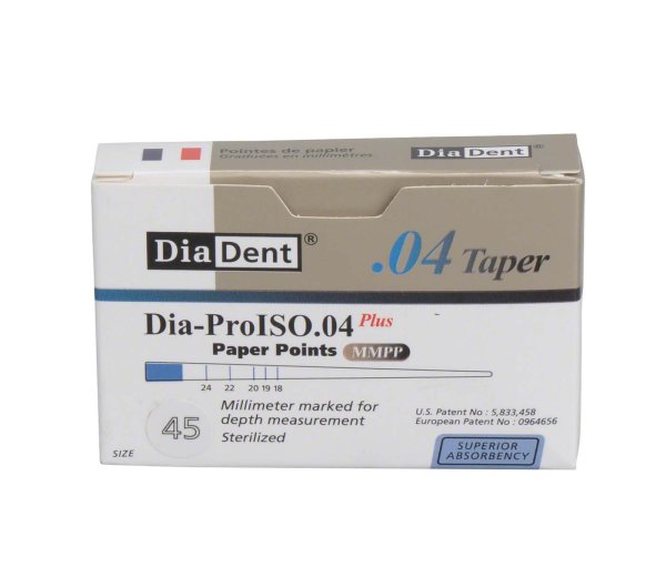 DiaDent® Dia-Pro Paper Points 100 Stück Taper.04, ISO 045