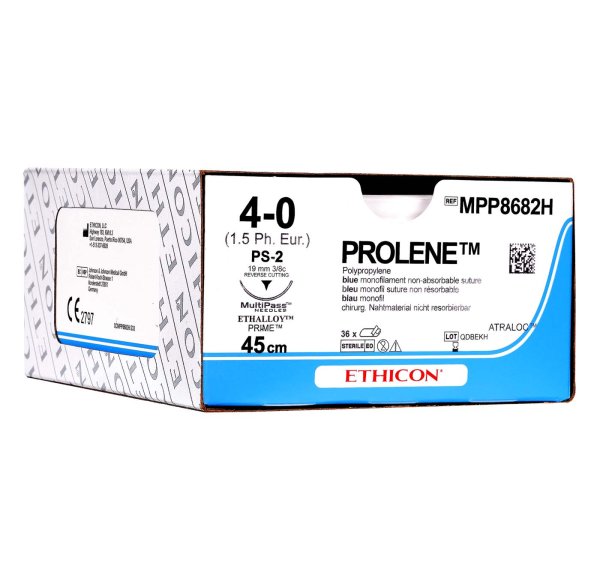 PROLENE 36 Stück blau, 75 cm, V6, USP 4-0, Stärke 1,5