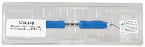 DEPPELER Gracey Küretten Mini Profil Figur 13/14, ADEP Griff, blau