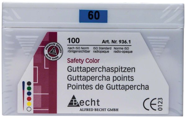 Guttaperchaspitzen Safety Color 100 Stück ISO 060