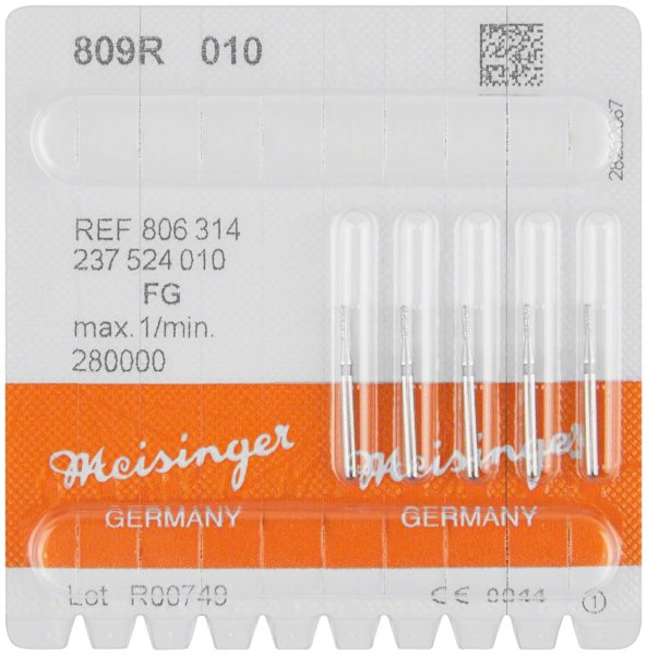 Diamanten 809 5 Stück rot fein, FG, Figur 237 Birne rund, 3,7 mm, ISO 014