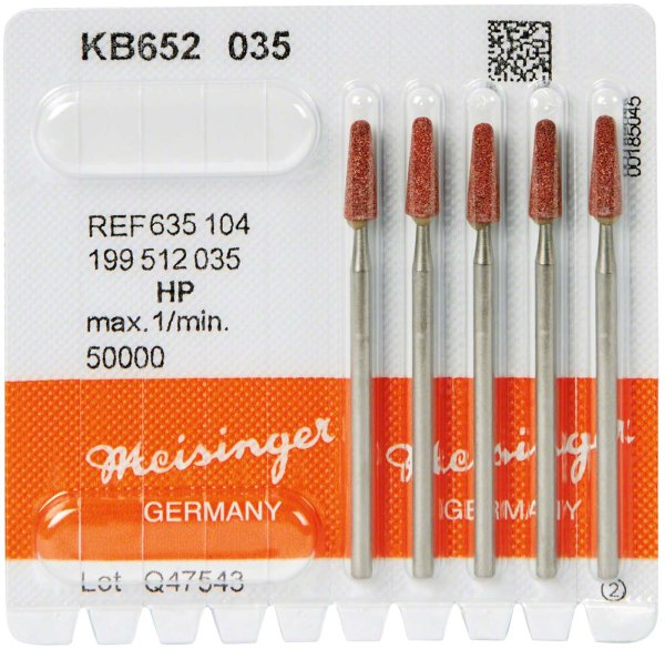 Keramische Schleifer KB652 5 Stück braun mittel, HP, Figur 199, 10,5 mm, ISO 035