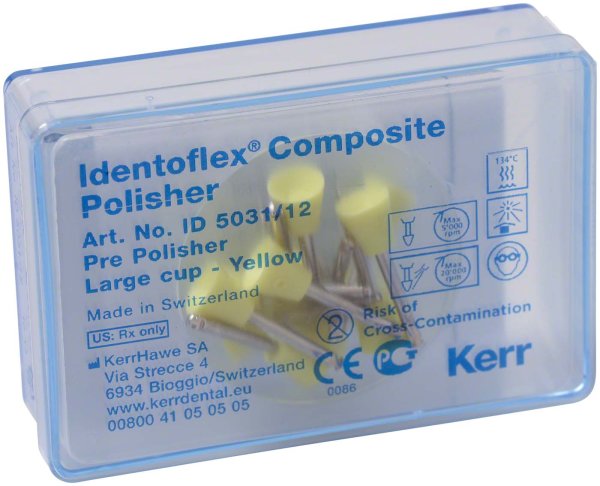 Identoflex™ Composite 12 Stück gelb, RA, Figur großer Kelch, 8,3 mm, Ø 9 mm