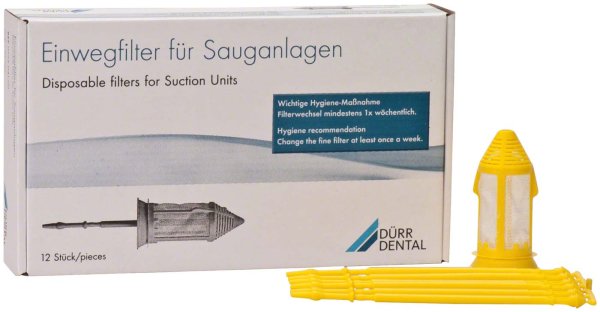 Einwegfilter für Absauganlagen 12 Einwegfilter gelb