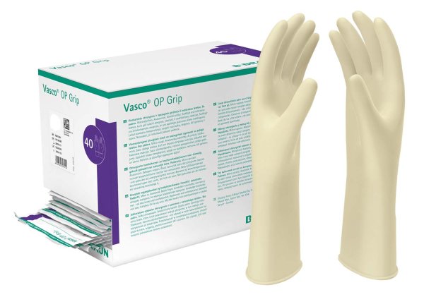 Vasco® OP Grip 40 Paar puderfrei, naturweiß, Größe 6,5