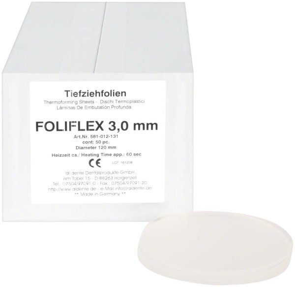 Foliflex 50 Stück transparent, Ø 120 mm, Stärke 3 mm