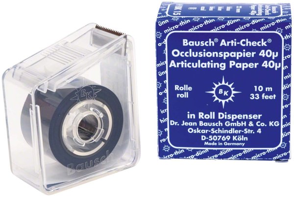 Occlusionspapier Arti-Check® 40 µ **Spenderbox** 10 m Rolle blau, 22 mm, BK 15