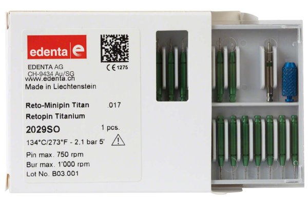 Reto-Minipin 25 montierte Stifte Titan