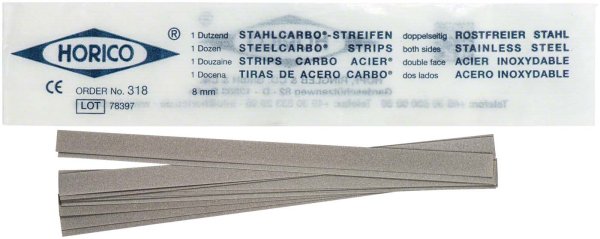 Stahlcarbo® Streifen 12 Stück doppelseitig, 8 mm breit, Stärke 0,2 mm