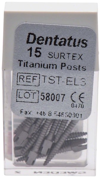 Classic Surtex Titan Wurzelstifte 15 Stück 14,2 mm, Ø 1,35 mm, Größe 3