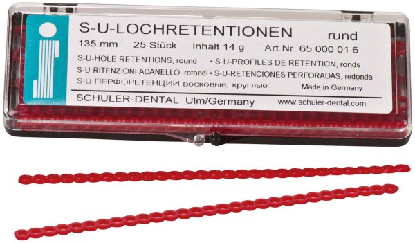 S-U-LOCHRETENTIONEN 25 Stück Länge 13,2 cm, rund