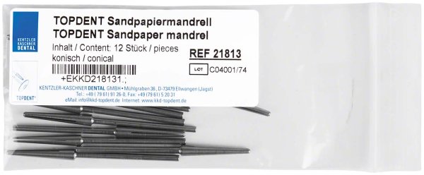 TOPDENT Sandpapier-Mandrelle 12 Stück konisch