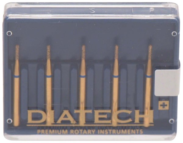 DIATECH Diamanten G838 5 Stück blau mittel (M), FG, Figur 139 Zylinder rund, 4 mm, ISO 014