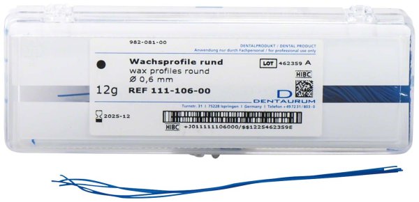 Wachsprofil 50 g Stangen grün, halbrund, 1,8 x 0,9 mm, Standard