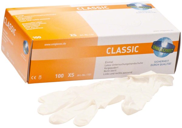 CLASSIC® 100 Stück gepudert, naturlatex, XS